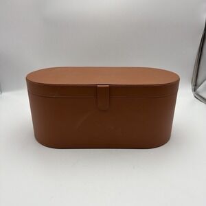 Dyson Airwrap Styler Leather Large Storage Hard Box Tan Brown Case Only